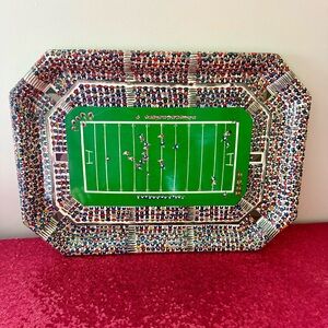 🏈VINTAGE Football Stadium Scene Rectangular Plastic Serving Tray